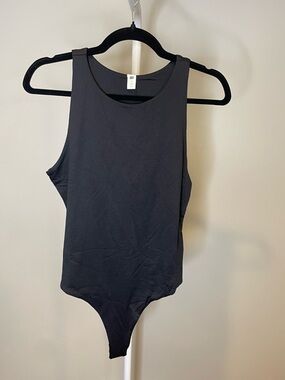 bp Black Ribbed Tank Bodysuit